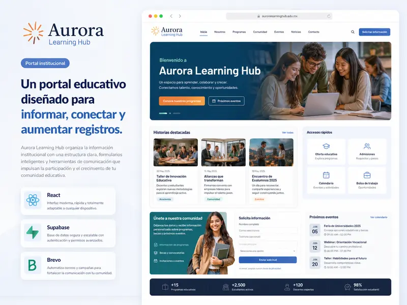 Web educativa para captación de matrículas