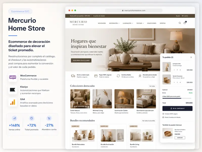 Tienda de decoración con foco en ticket promedio